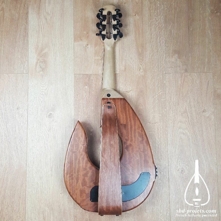 Electric oud arabic turkish music player oud moon wood bubinga custom hethamdeeb rajab_iengam najarian hollow - BACK~1
