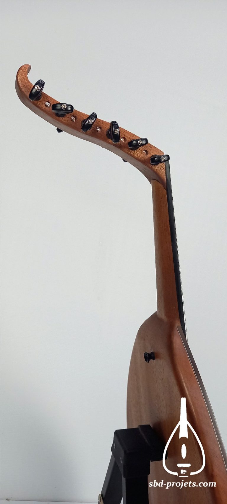 Oud bayati flat electric silent hetham deeb najarian arabic turkish music player sbdprojet luthier france - Back head~2