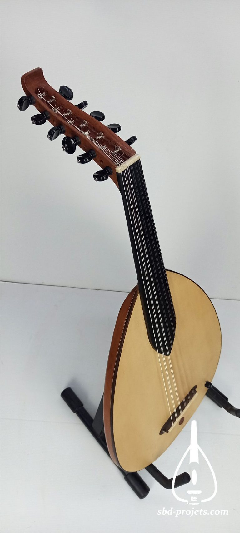 Oud bayati flat electric silent hetham deeb najarian arabic turkish music player sbdprojet luthier france - head~2
