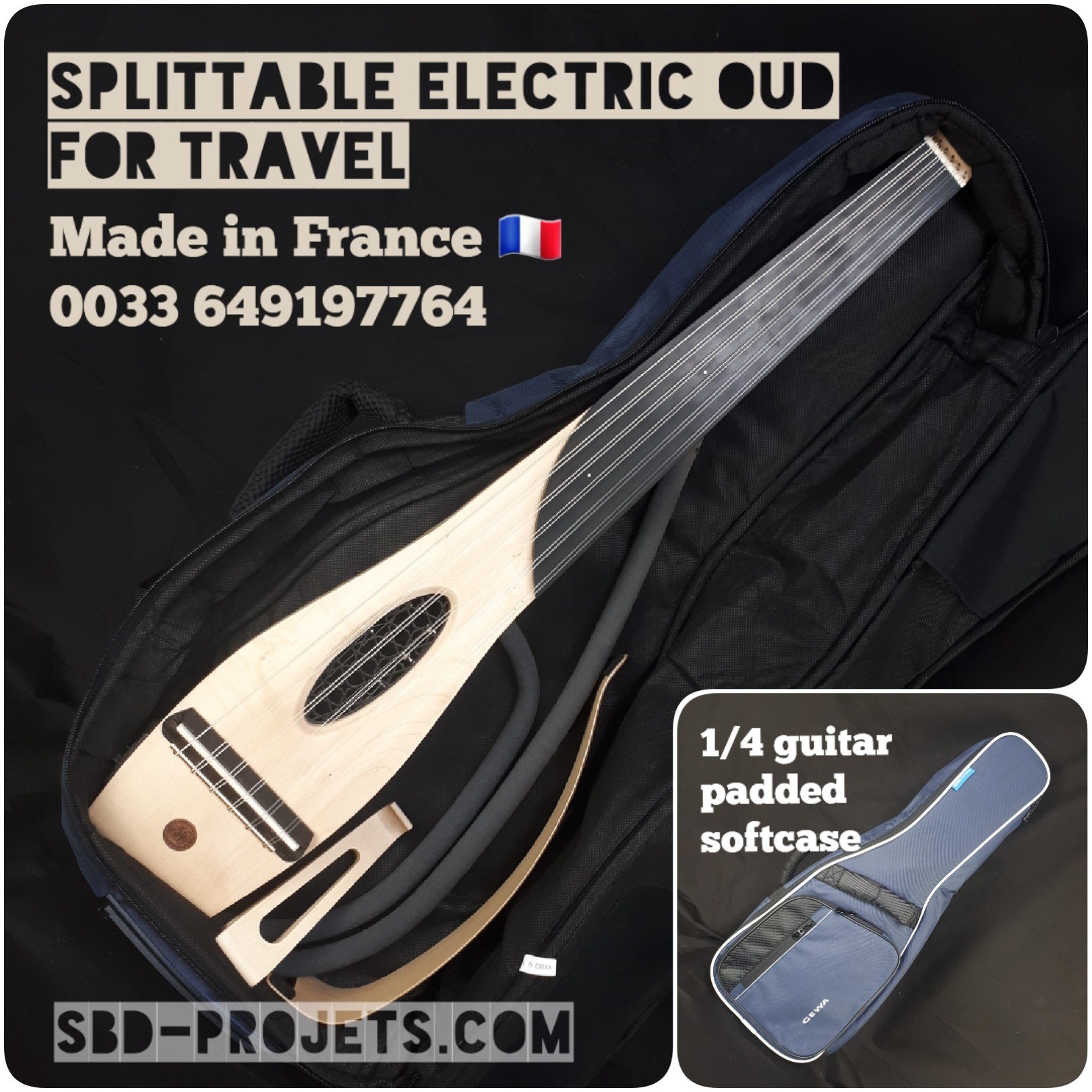 electric oud travel softcase globe trotter france arabic music